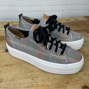 Keds Plaid Sneakers with Black and White Accents